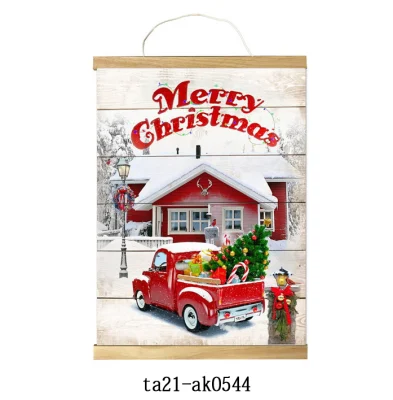 Christmas Car Poster Print Pictures Wall Art Living Room Canvas Print