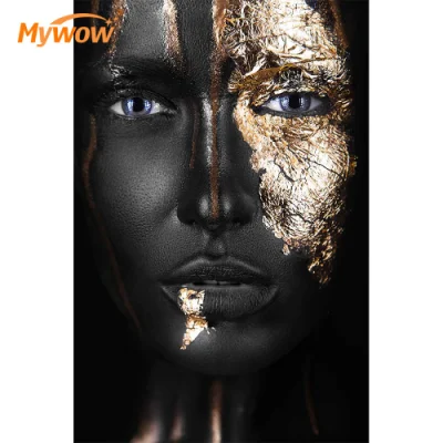  Abstract Canvas Wall Decor Embossed Painting on Wood Panel &quot;Golden Girl&quot; 40X60cm Wall Art Painting