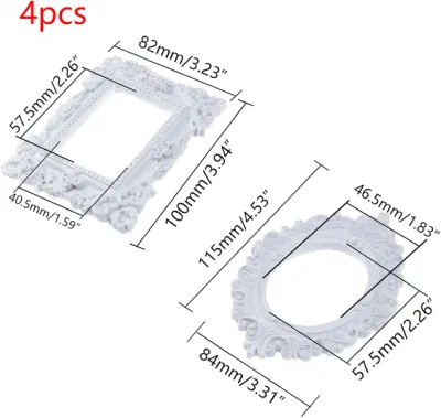  White Resin Picture Frame Handmade Polyresin Photo Frames in Bulk