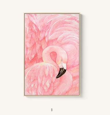 Home Decor Flamingo Oil Painting Framed Wall Art Custom Photo Canvas Prints