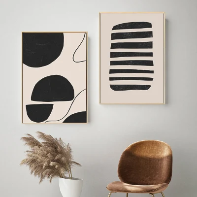  Abstract 2 Piece Canvas Wall Art Painting Modern Framed Picture Display for Home Living Room Decoration Custom Cheap Printing