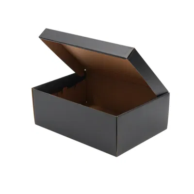  Hot Sale Matte Black E Flute Customized Logo Sports Sneaker Canvas Shoe Box Carton