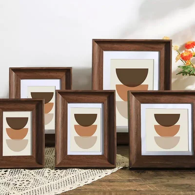 Wholesale Transparent Double Sided Glass Picture Wooden Frame and Acrylic Floating Photo Frame Wall Art Marco