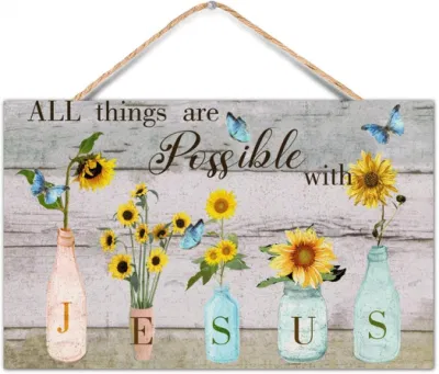  Wood Hanging Plaque Religious Home