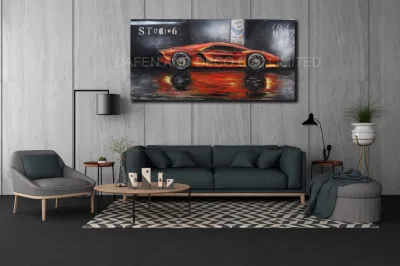  Metal Decoration Oil Painting Wall Art Sports Car Iron 3D Dimension