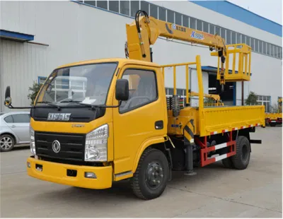 4X2dongfeng 2t Straight Arm Truck Mounted Lifting Transport Truck with Hanging Basket