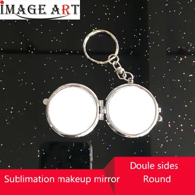 Sublimation Blank Metal Keychain Makeup Mirror Compact Mirror for Heat Transfer Printing