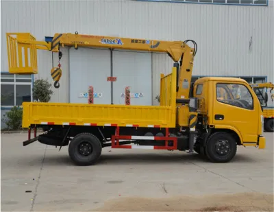 4X2dongfeng 2t Straight Arm Truck Mounted Lifting Transport Truck with Hanging Basket