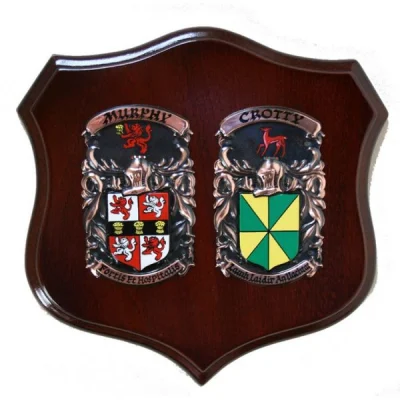 Custom Design 3D Souvenir Wooden Plaque with Metal Badge and Velvet Box