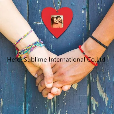 Valentine&prime;s Day Wooden Heart Hanging Picture Frame Unfinished Wood Picture Ornaments for DIY Craft