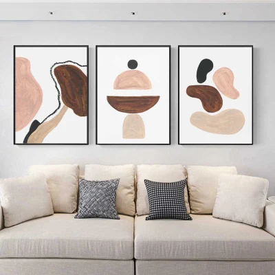  Modern Absrtact Color Block Pictures Bathroom Wall Art Canvas Poster Prints Wall Art for Bedroom Hotel Decoration