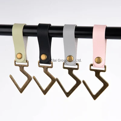  Metal PU Leather Wall Hook Useful Clothesline Rope Hook Clothes Coat Hat Towels Hanger Camping Rope Storage Hooks