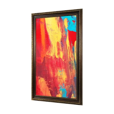 27/32/43/49/55 Inch Wooden Painting Digital Photo Picture Frame Smart WiFi Digital Signage Advertising Display Player for Gallery/Church/Opera/Museum/Art