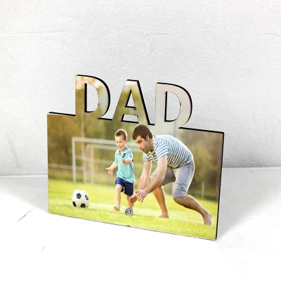 Father&prime; S Day Dad New Heat Transfer Photo Frame Thermal Sublimation MDF Photo Frame Hot Stamping Wood Photo Board Picture Frame