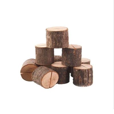  Creative Village Solid Wood Tree Stump Photo Clip Wedding Decoration Note Clip Home Crafts Business Card Holder