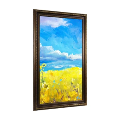 27/32/43/49/55 Inch Wooden Painting Digital Photo Picture Frame Smart WiFi Digital Signage Advertising Display Player for Gallery/Church/Opera/Museum/Art