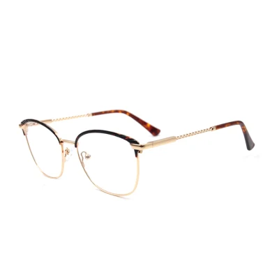  New Design Fashion 2019 Latest Optical Eyewear Frames Cat Eye Metal Big Frame with Twist Temple