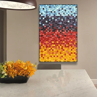 Wood Style Solid Wood Inlaid Large Manual Decorative 3D Three-Dimensional Oil Painting