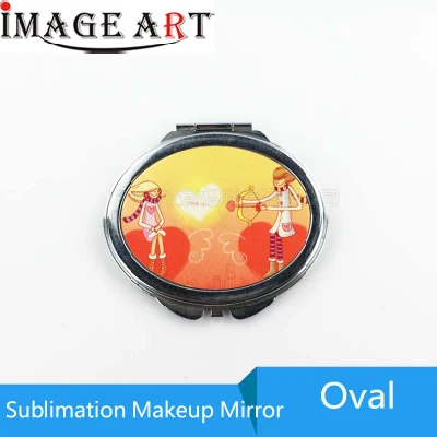  Sublimation Oval Blank Metal Makeup Cosmetic Mirror for Heat Transfer Printing
