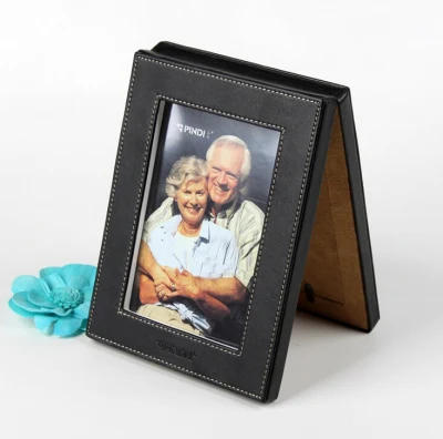  Double-Faced Leather Memorial Photo Frame