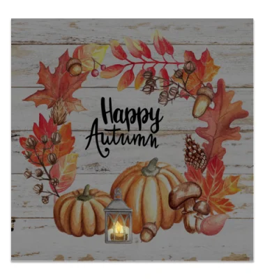  Autumn Pumpkins LED Canvas Wall Art for Candle Wall Painting Backdropharvest Sunflowers Maple Background Children