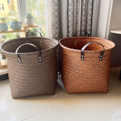  Imitation Rattan Woven Picnic Water and Fruit Basket Kitchen Storage Frame