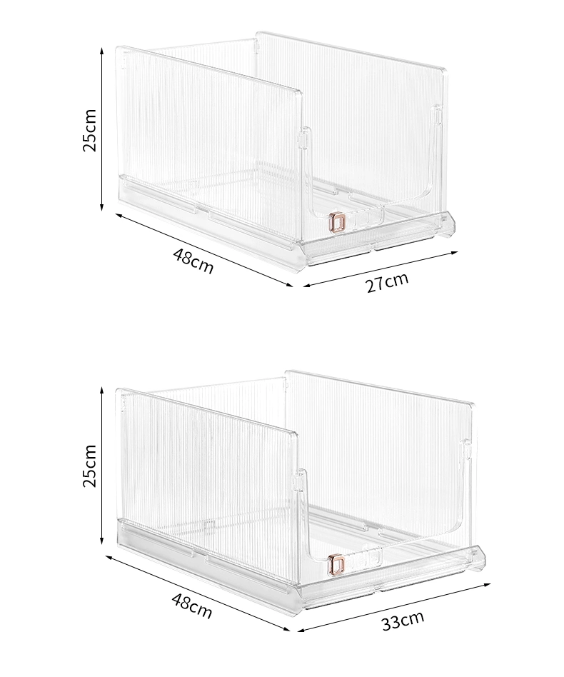 Lvcat Closet Layered Classify Clothes Transparent Foldable Plastic Storage Baskets for Storage Clothes