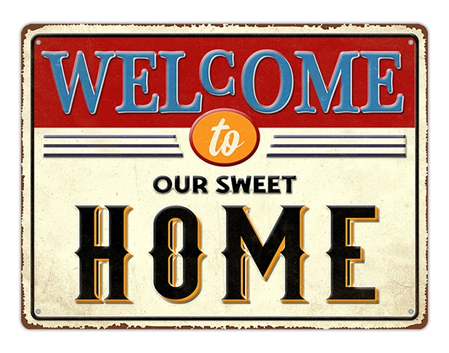 Iron Wall Hanging Welcome to Our Sweet Home Iron Wall Decor, Wall Plaques