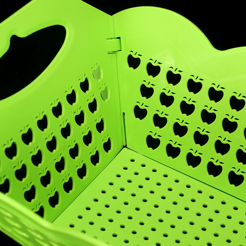 Portable Laundry Basket Folded Vegetable Fruit Basket Plastic Shopping Basket