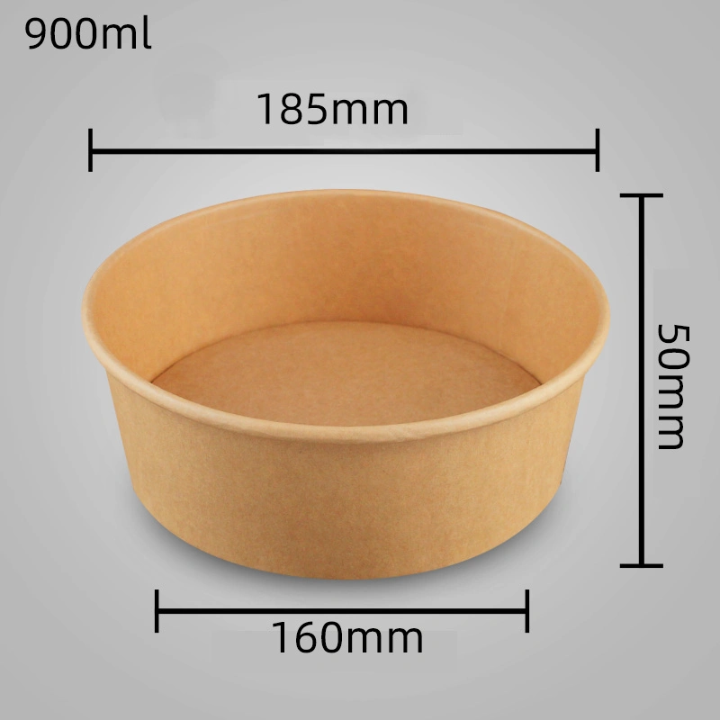 Paper Bowl for Hot Food Salad Soup Deli Fruit with Lids Grease Resistance Biodegradable Container Disposable Food Container Salad Bowl Lunch Box