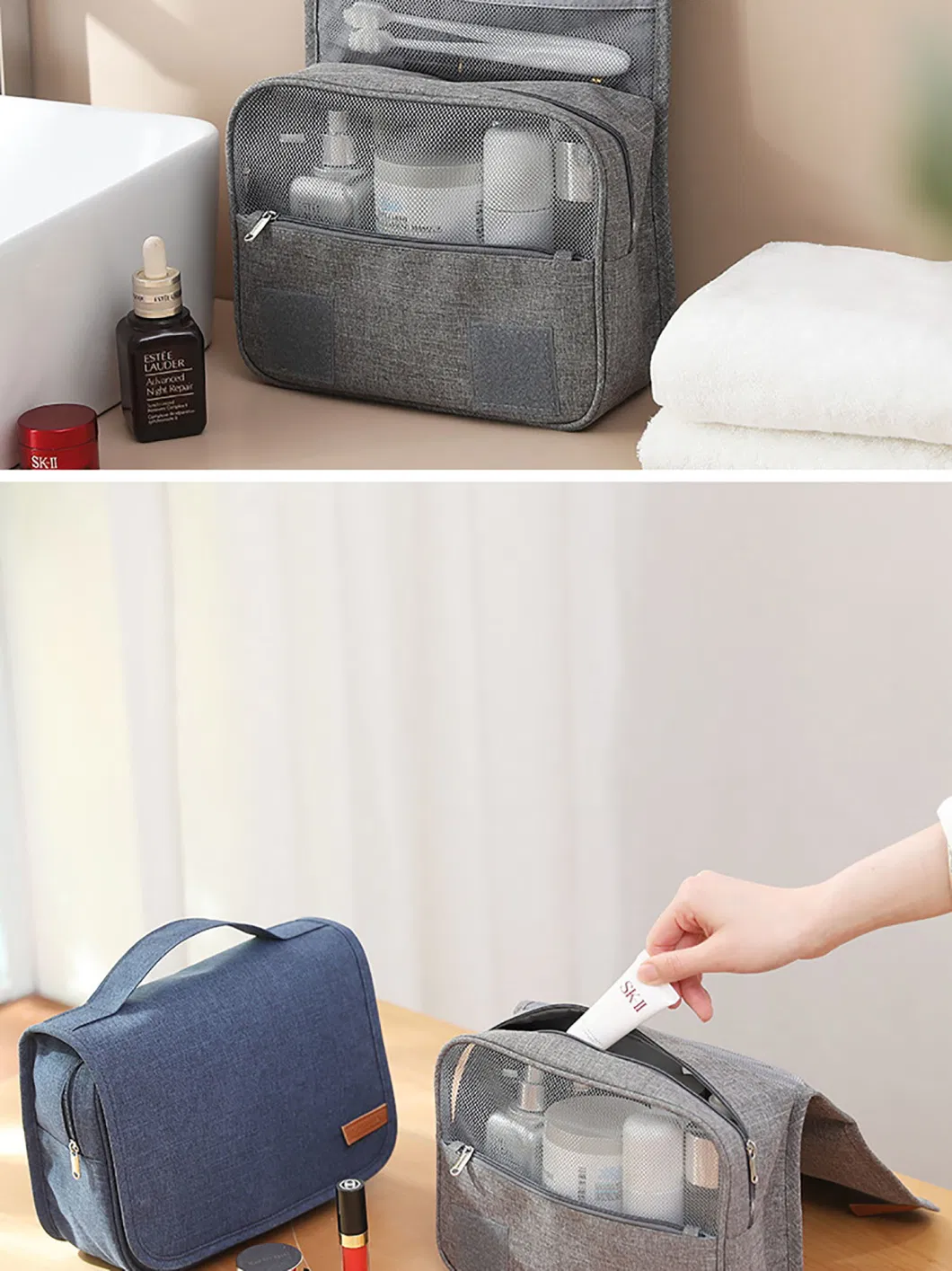 Waterproof Hangable Portable Travel Makeup Cosmetic Case Hanging Toiletry Bag