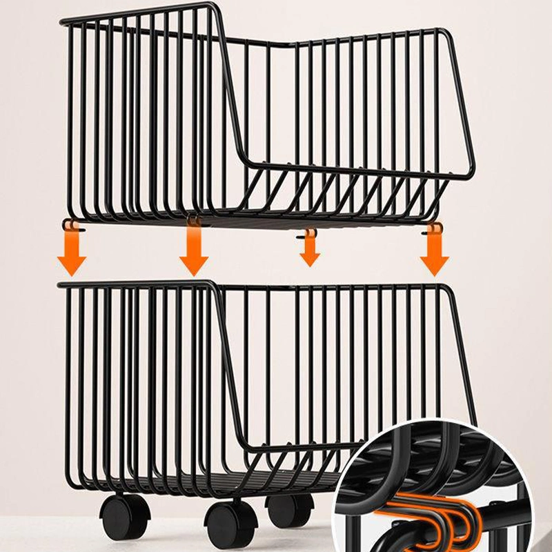 Stackable 3 Tiers Storage Rack Kitchen Trolley Carts 360 Rotating Fruit Vegetable Basket Storage Organizer Floor Standing 5%off