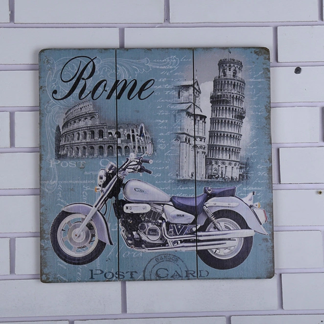 2016 New Design Wooden Decorative Wall Wood Plaque with Motorcycle