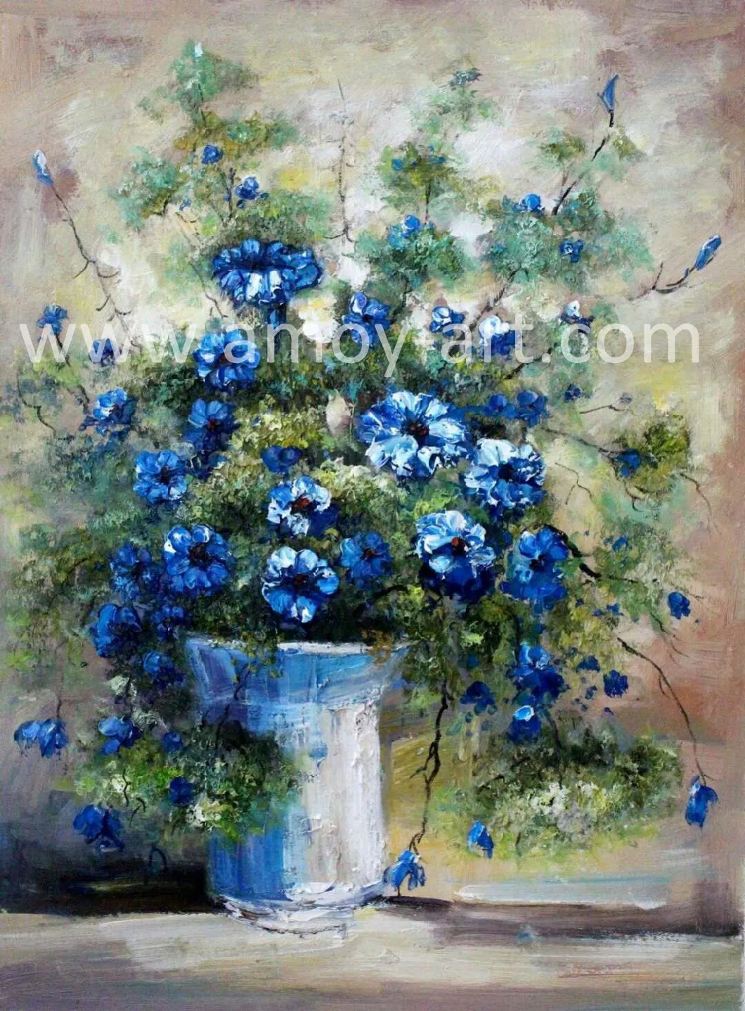 Handmade Reproduction Flower Landscape Canvas Oil Painting for Wall Decoration