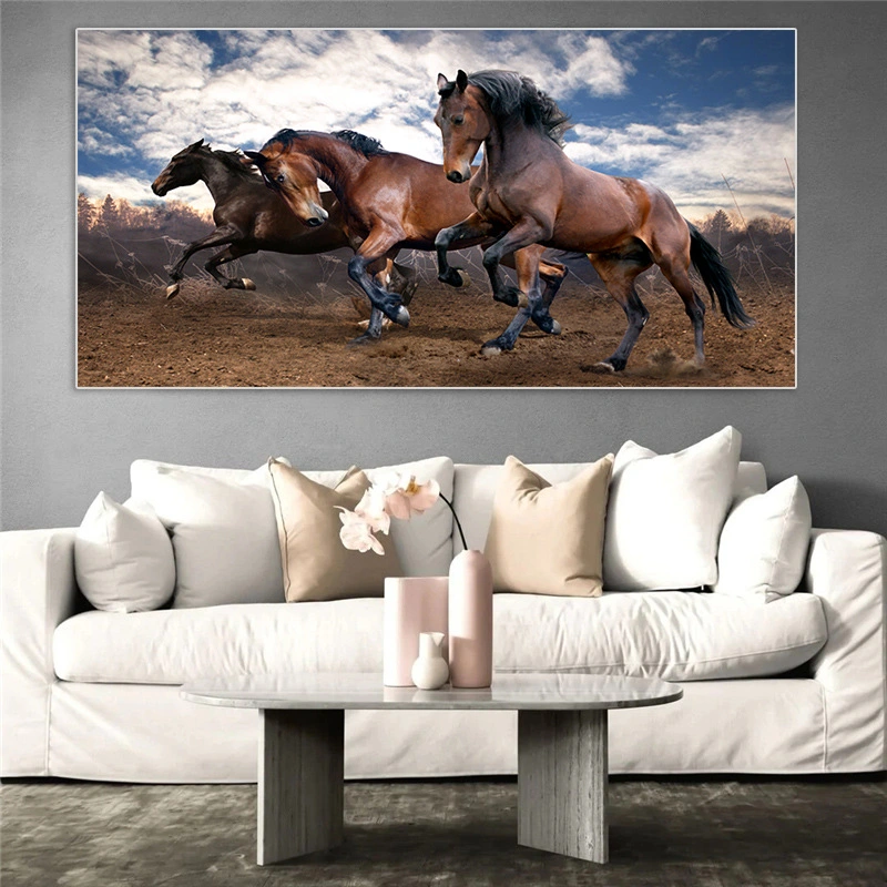 Dropshipping Home Wall Decor Posters Horse Canvas Print Animal Wall Art