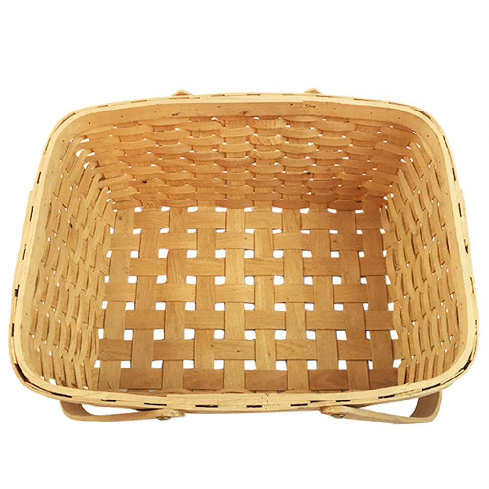 Natural Wood Weaving Woven Storage Wooden Fruit Basket