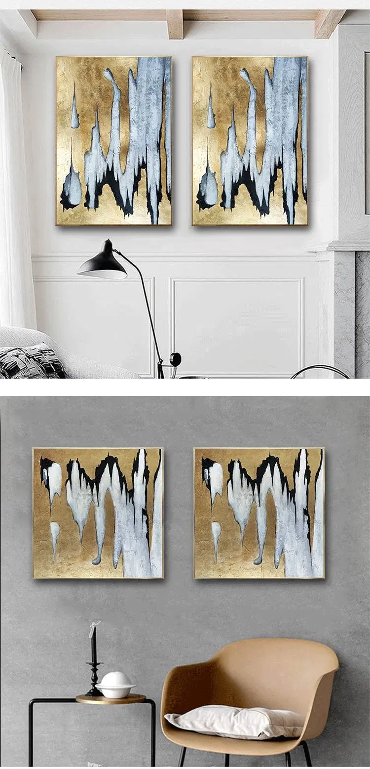 Modern Art Abstract Canvas Oil Picture Hanging Kit Large Wall Paintings for Living Room Framed