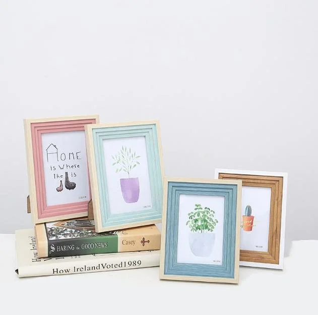 Colorful Cute Wooden Photo Frame with Multiple Sizes European Style