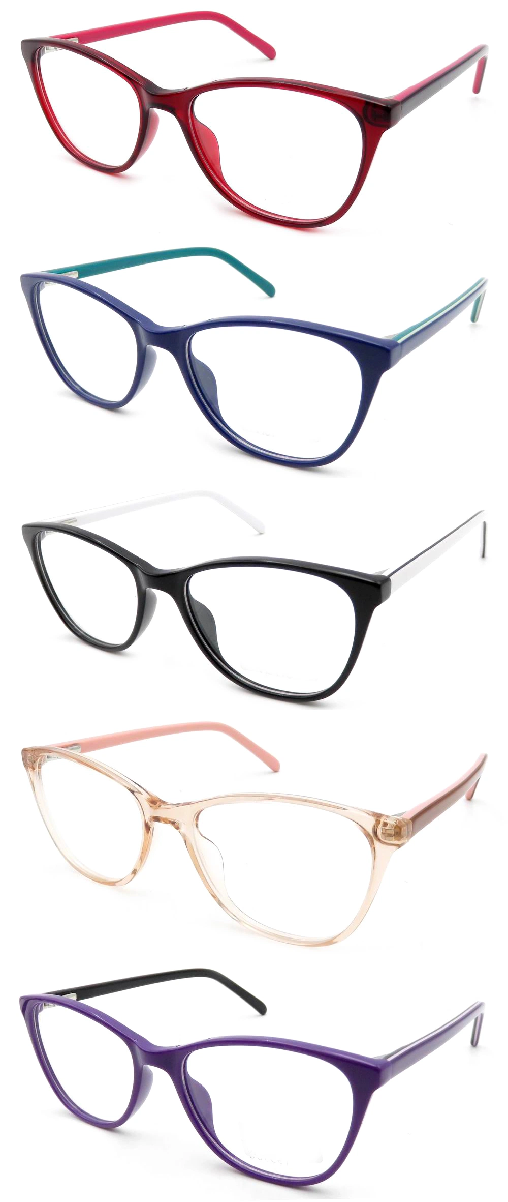 Fashionable Italy Designer Women Cat Eye Acetate Optical Frames