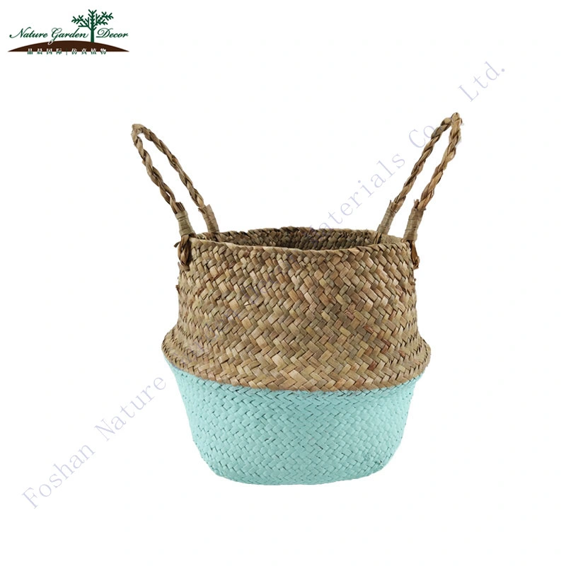 Amazon Hotsale Woven Baskets Storage with Handle Plant Decor Seagrass Basket