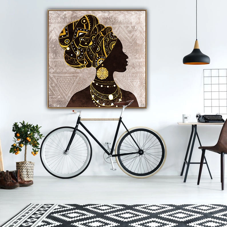 Black Girl Colourful Print Wall Art Handmade Oil Painting