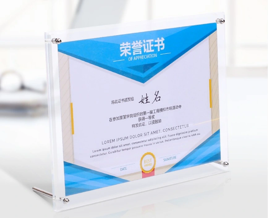 Magnet Acrylic Glass Album Photo Frame Made of High Transparent Plastic