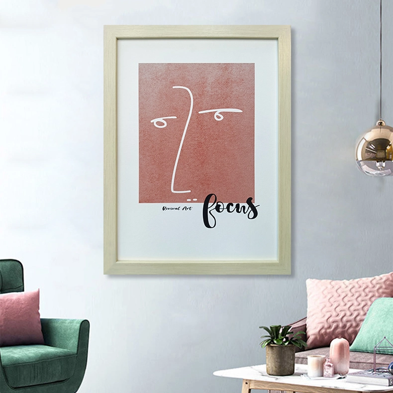 Nordic Wall Art Abstract Prints Line Drawing Figure Paintings Pink Decor for Living Room