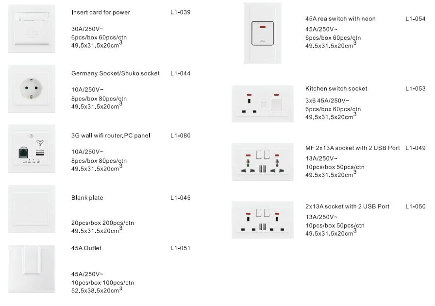 Colourful Switch Socket Wall Electrical Series Modern