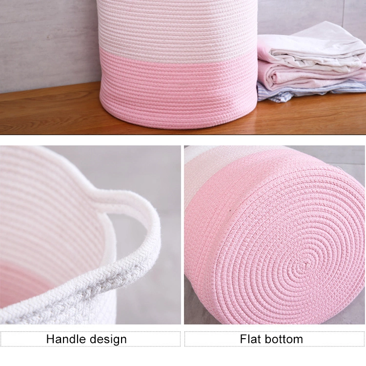 Large Woven Baskets Storage Cotton Rope Toys Organization Kids Room Decorative Bin Laundry Nursery Hamper