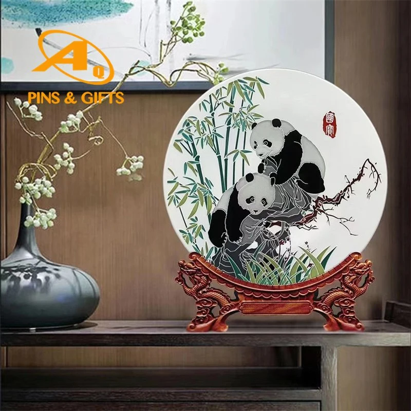 Wholesale OEM Hand Parinting Polyresin Souvenir Home Decoration Multiplate Plate Souvenir Wood Wooden Plaque