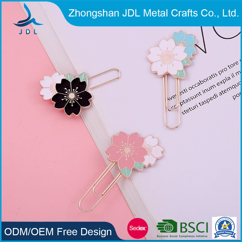 Custom Cartoon 3D Soft PVC Bookmark Metal Gold Plastic Paper Clip Holder Necklace Promotional (promotion) Gift