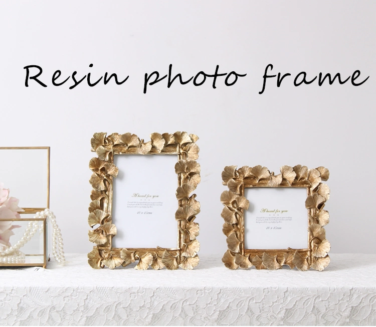 Handmade Resin Photo Apricot Ginkgo Ornament Decorative Promotional Gift Picture Frame