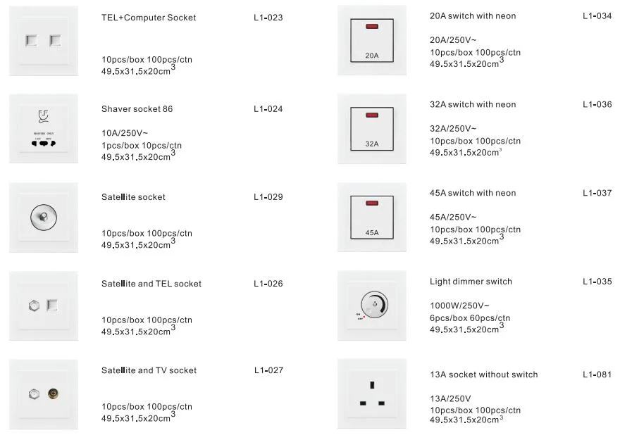 Household Electrical Switch Socket Wall Colourful