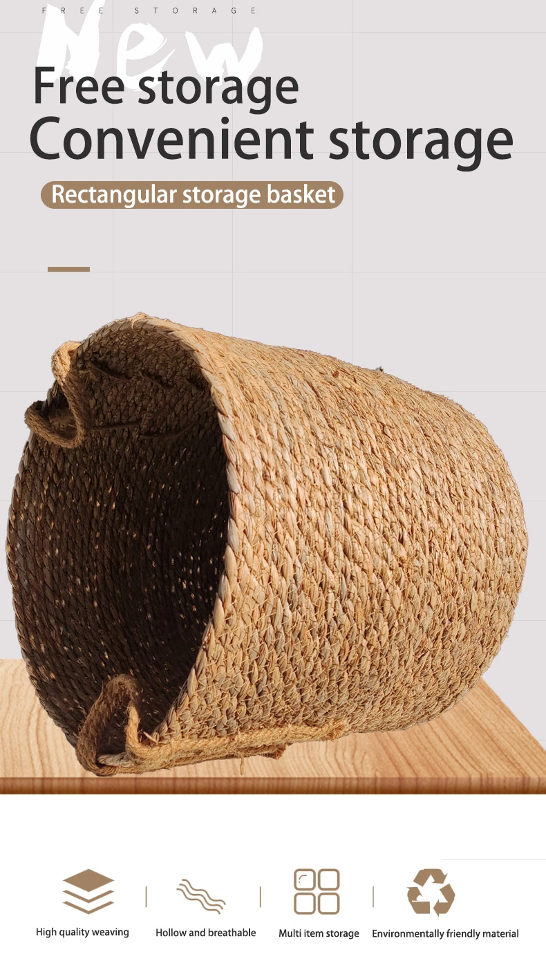 Storage Basket, Portable Miscellaneous Items, Straw Woven Multifunctional Sorting Basket